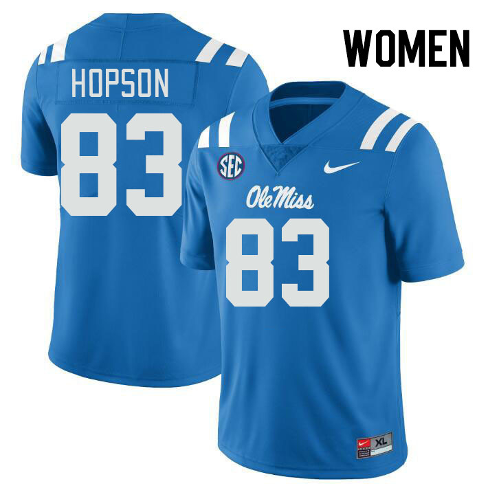 Women #83 Jarnorris Hopson Ole Miss Rebels College Football Jerseys Stitched-Power Blue